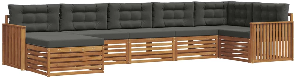 Sofa Lauko sofos komplektas 7 vnt. Natūralus ir antracitas