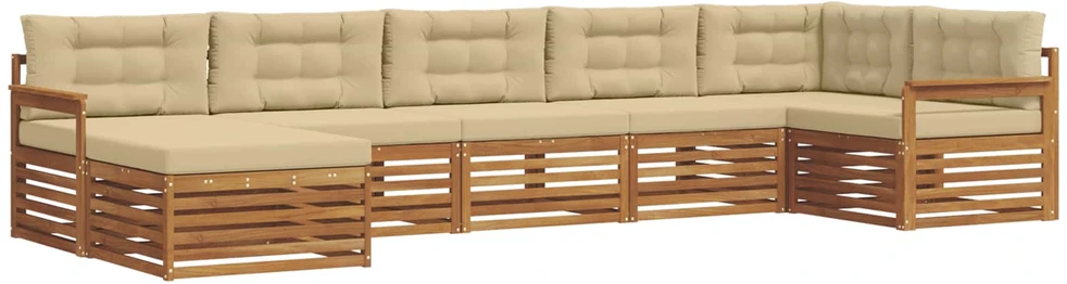 Sofa Lauko sofos komplektas 7 vnt. Natūralus ir bežinis