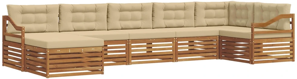 Sofa Lauko sofos komplektas 7 vnt. Natūralus ir bežinis
