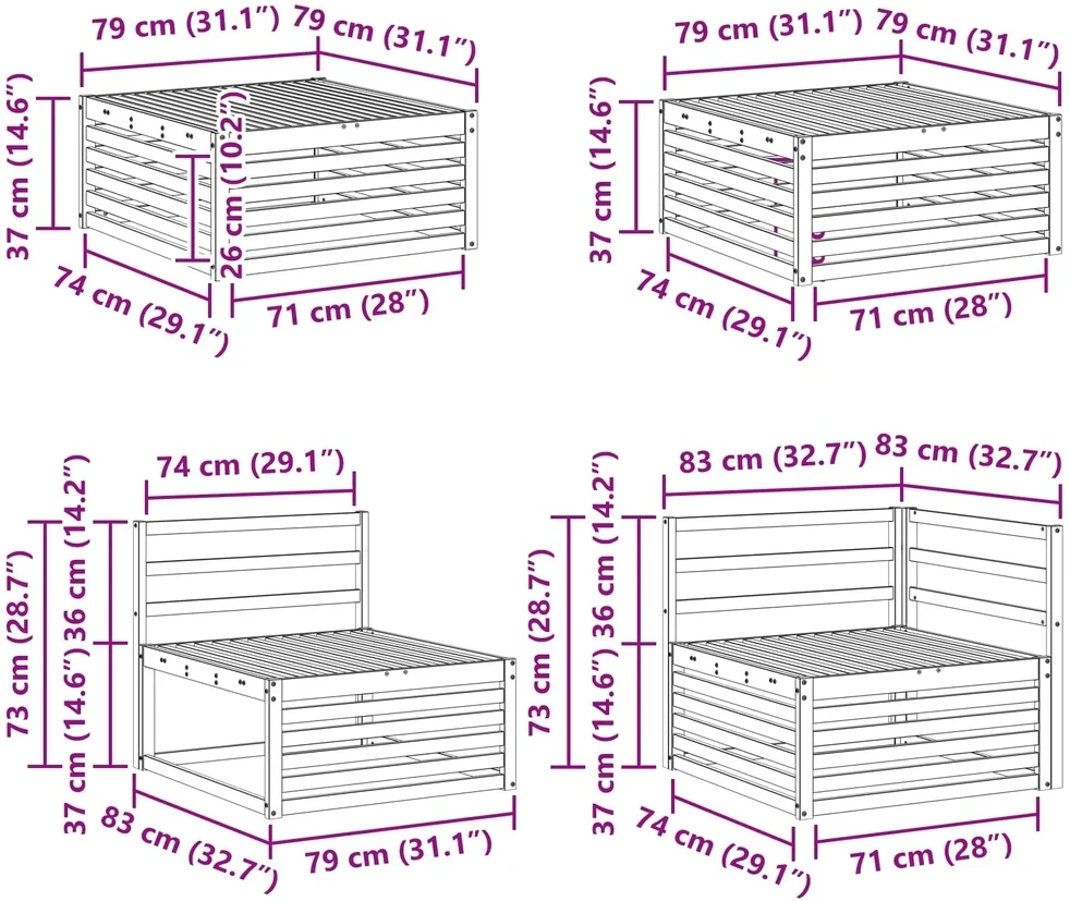 Sofa Lauko sofos komplektas 8 vnt. Natūrali