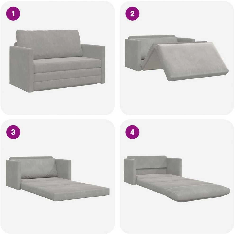 Sofa lova Šviesiai pilka 124 x 71 x 78 cm Aksomas