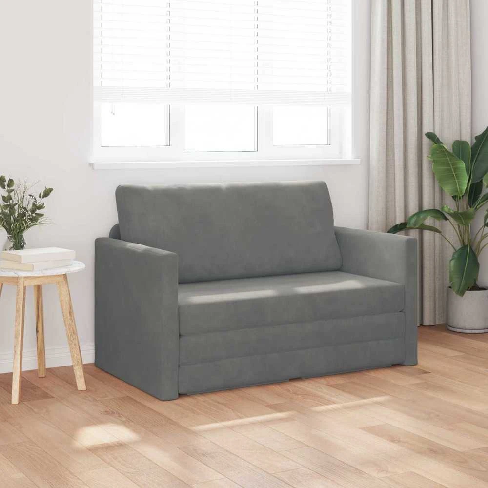 Sofa lova Tamsiai pilka 124 x 71 x 78 cm Aksomas