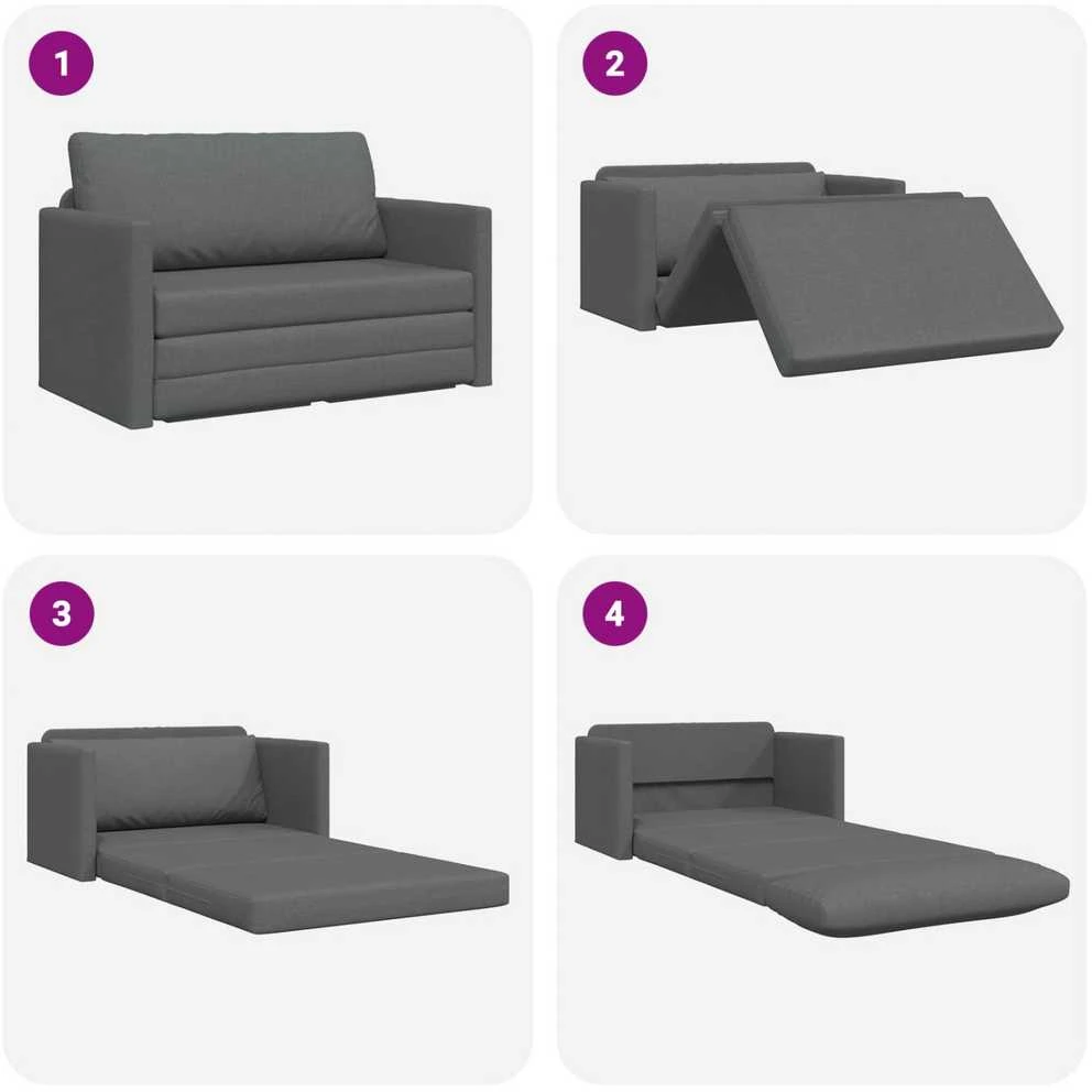 Sofa lova Tamsiai pilka 124 x 71 x 78 cm audinys
