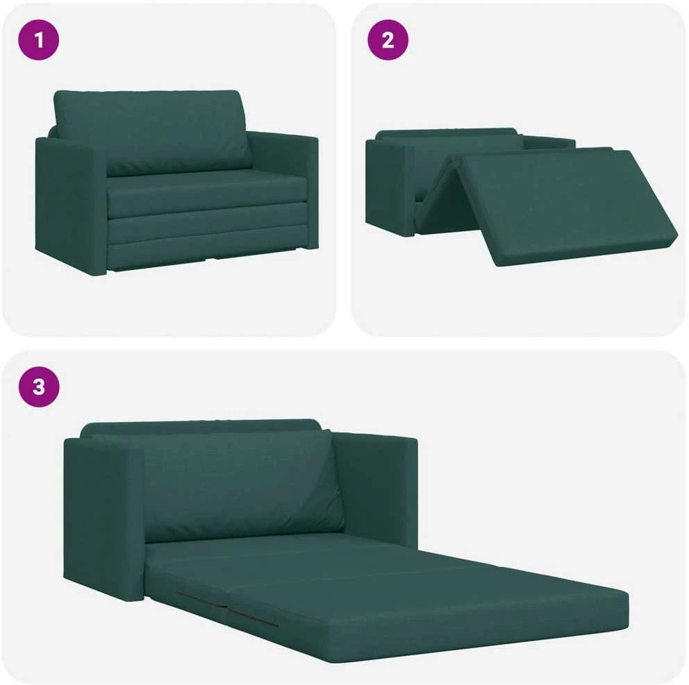 Sofa lova Tamsiai žalia 124 x 71 x 78 cm audinys