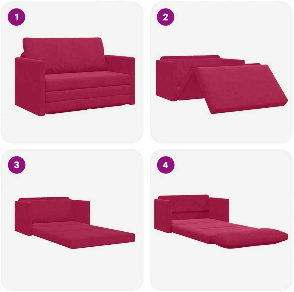Sofa lova Vyno raudona 124 x 71 x 78 cm Aksomas