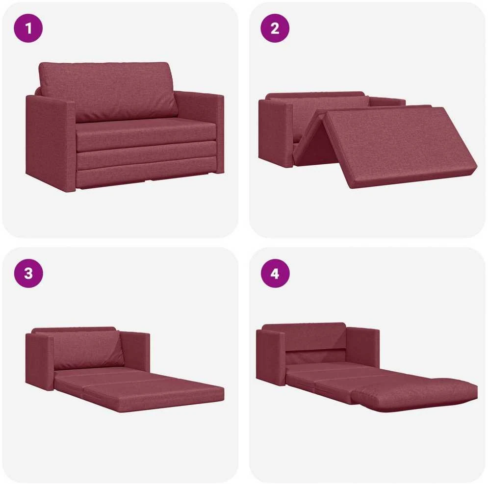 Sofa lova Vyno raudona 124 x 71 x 78 cm audinys