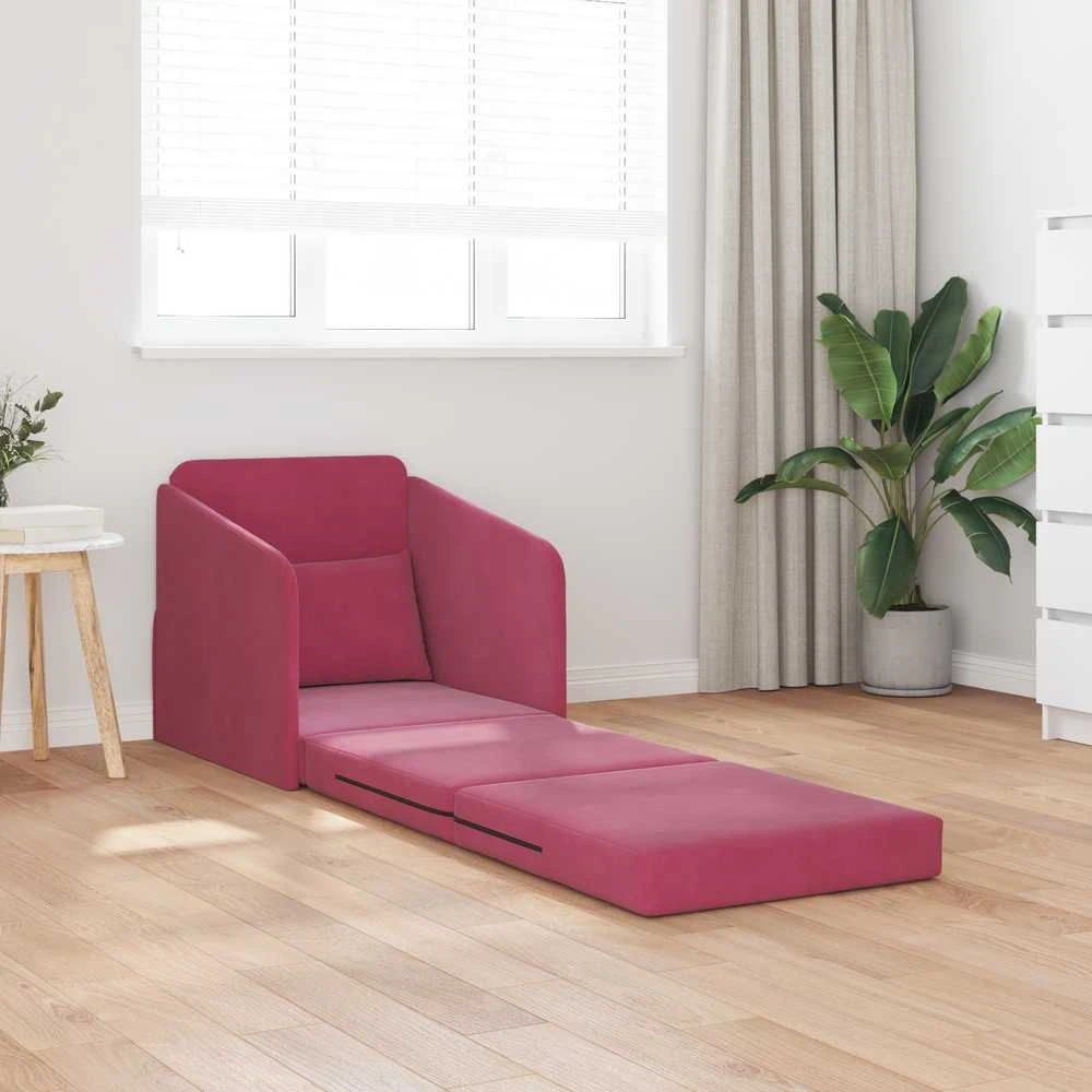 Sofa lova Vyno raudona 65 x 80 x 83 cm Aksomas