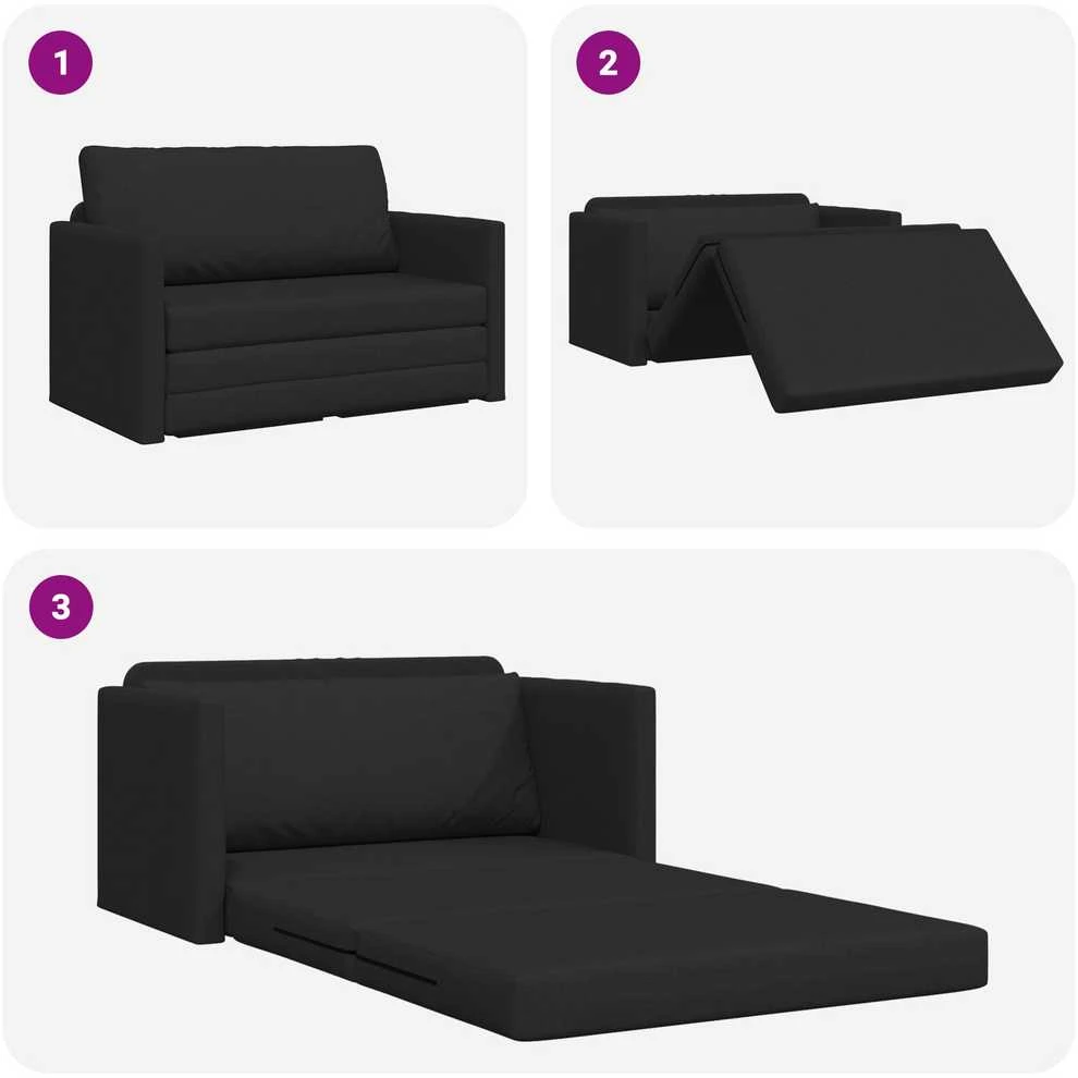 Sofa lova Juoda 124 x 71 x 78 cm audinys