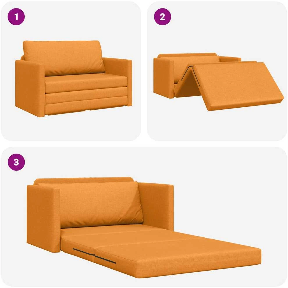 Sofa lova Tamsiai geltona 124 x 71 x 78 cm audinys