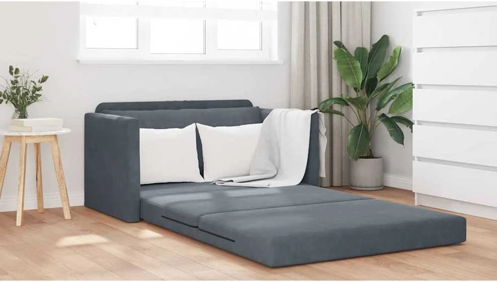 Sofa lova Tamsiai pilka 124 x 71 x 78 cm Aksomas