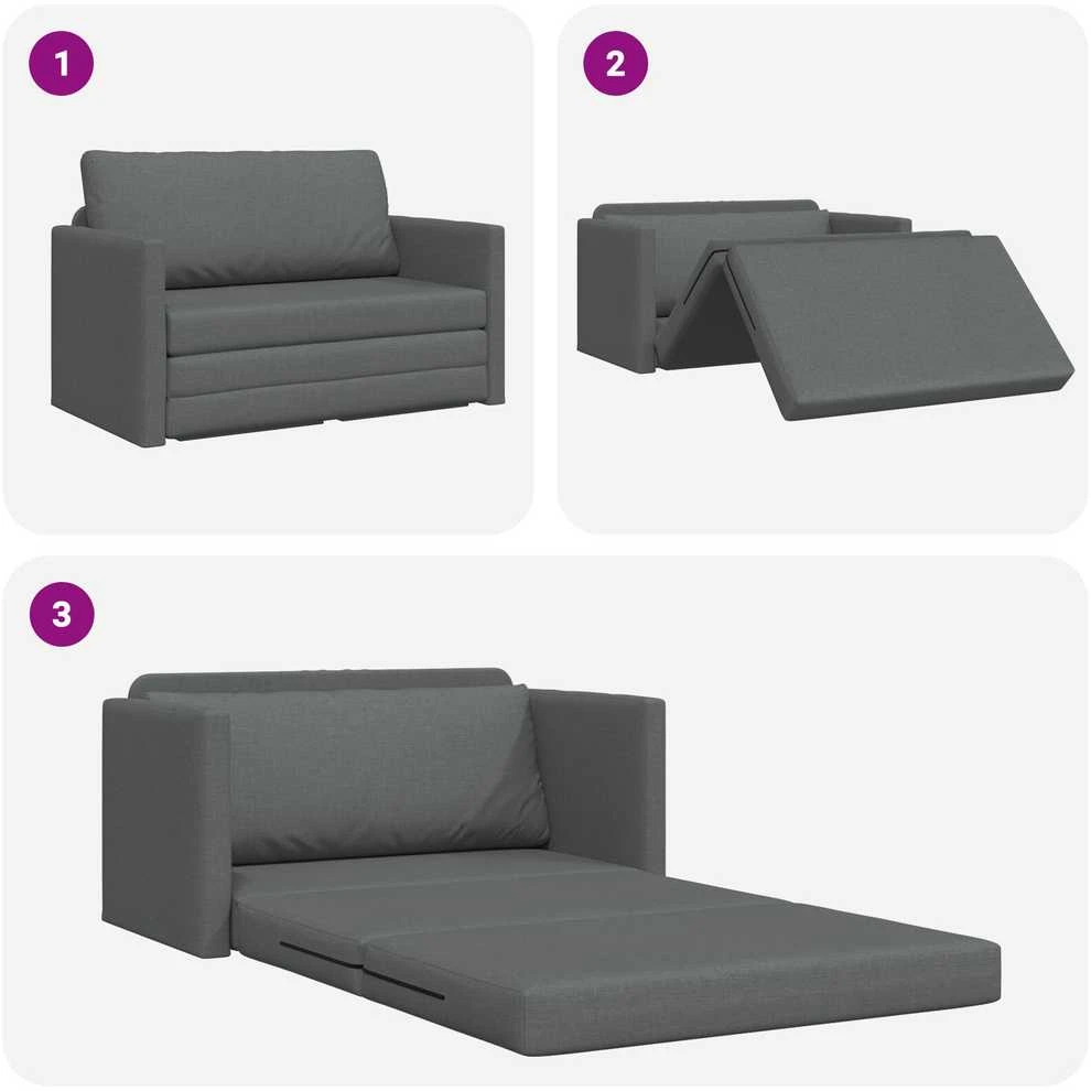 Sofa lova Tamsiai pilka 124 x 71 x 78 cm audinys
