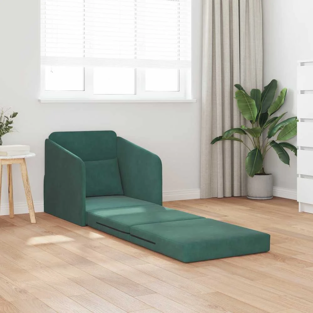 Sofa lova Tamsiai žalia 65 x 80 x 83 cm Aksomas