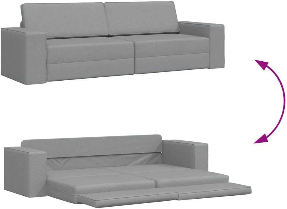 Sofa lova Šviesiai pilka 245 x 78 x 77 cm audinys