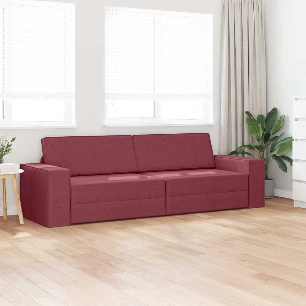 Sofa lova Vyno raudona 245 x 78 x 77 cm audinys