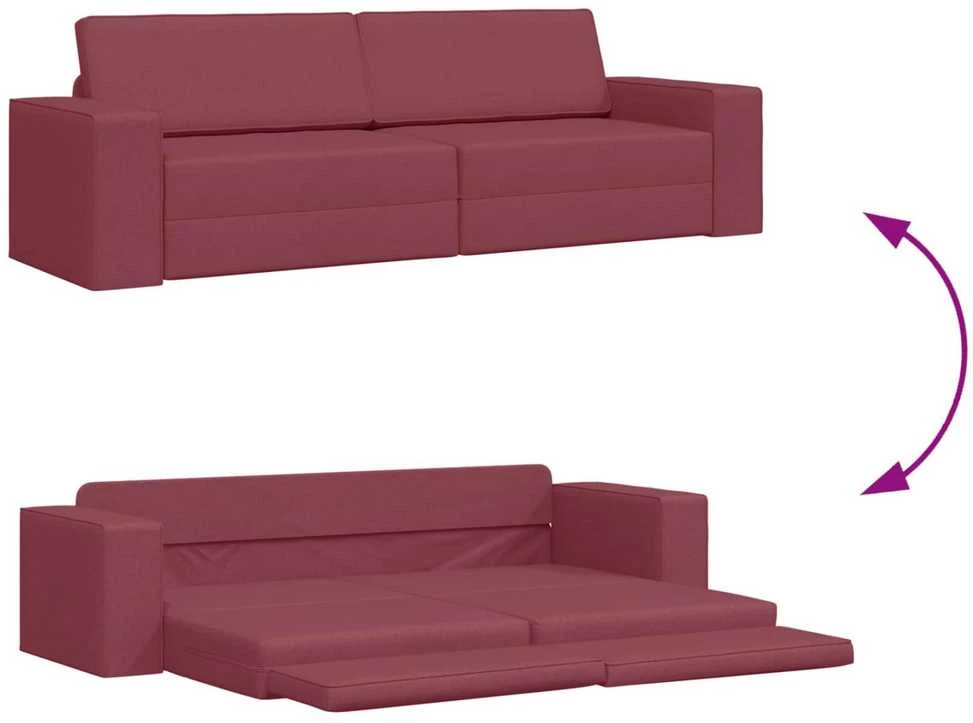 Sofa lova Vyno raudona 245 x 78 x 77 cm audinys