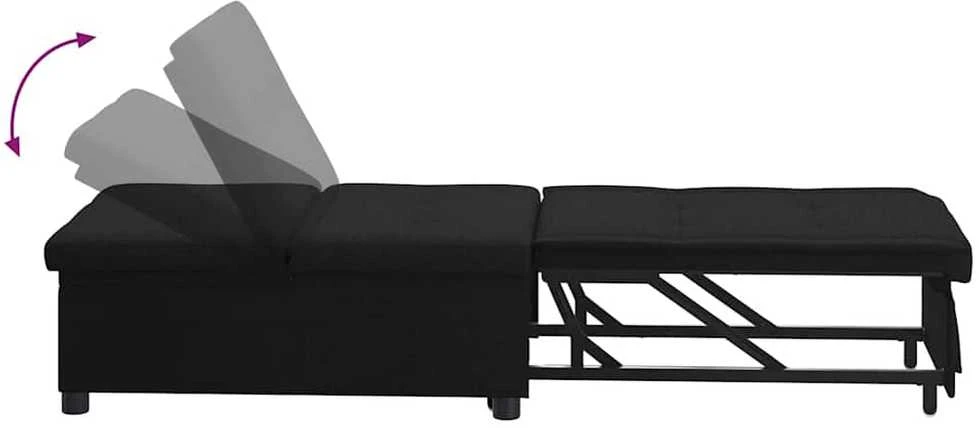 Ištraukiama sofa-lova Juodas 194 x 50 x 82 cm audinys