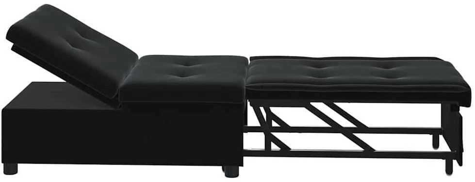 Sofa lova Juoda 194 x 67 x 82 cm Aksomas
