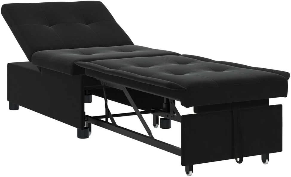 Sofa lova Juoda 194 x 67 x 82 cm Aksomas