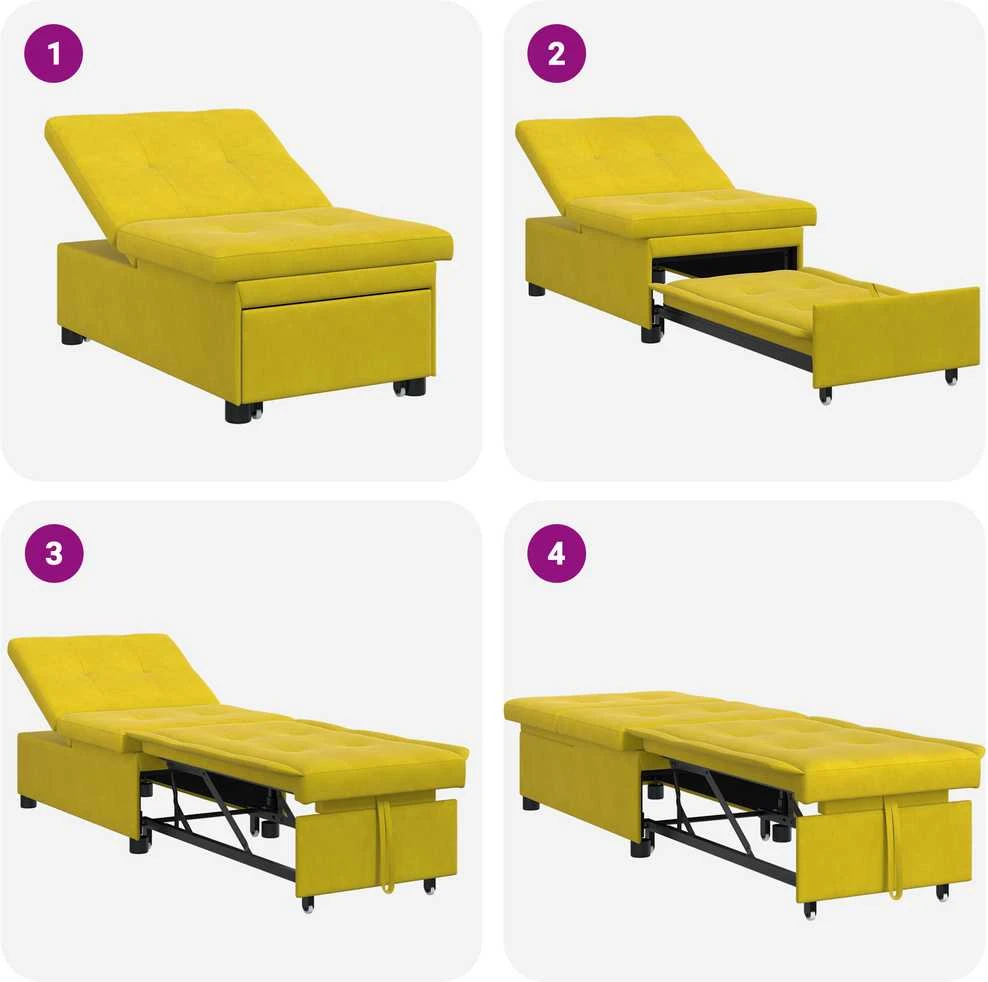 Sofa lova Geltona 194 x 67 x 82 cm Aksomas
