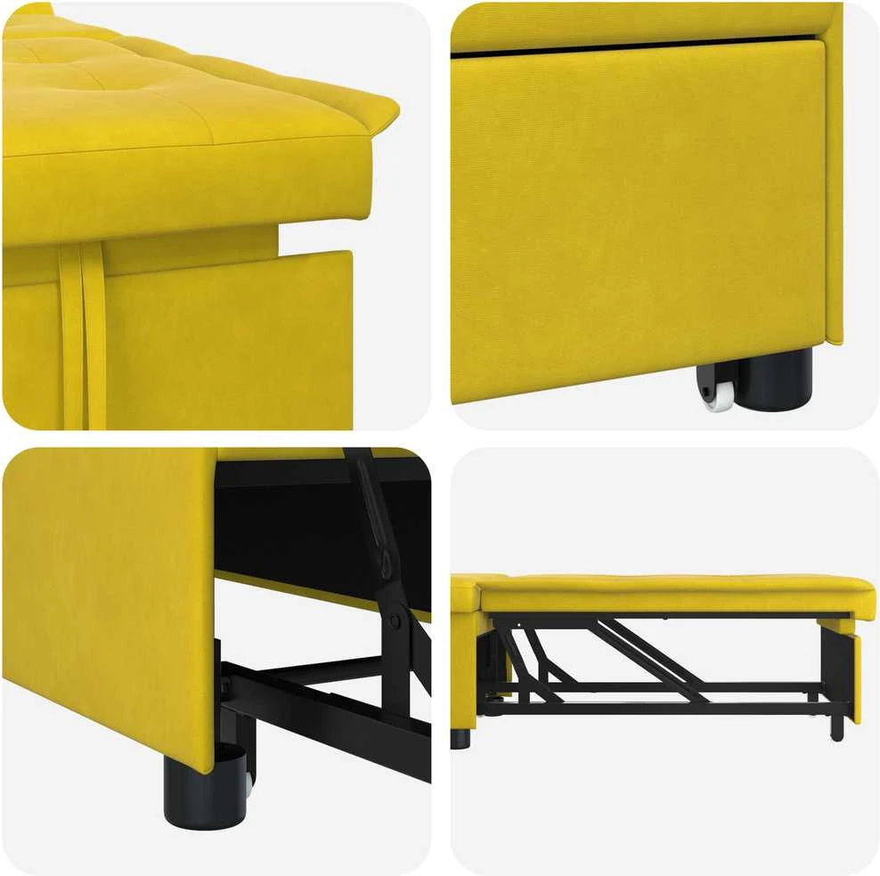 Sofa lova Geltona 194 x 67 x 82 cm Aksomas
