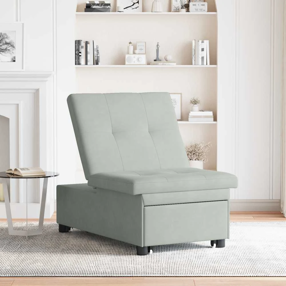 Sofa lova Šviesiai pilka 194 x 67 x 82 cm Aksomas
