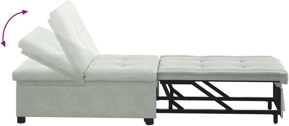 Sofa lova Šviesiai pilka 194 x 67 x 82 cm Aksomas