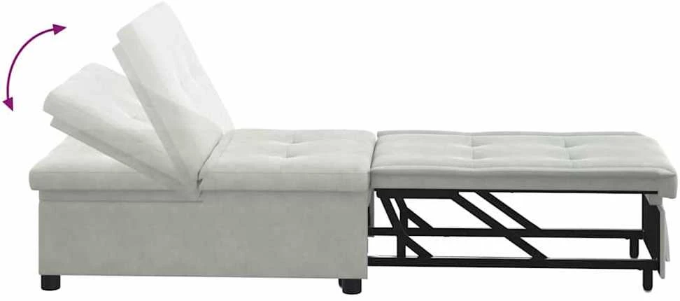 Sofa lova Šviesiai pilka 194 x 67 x 82 cm Aksomas