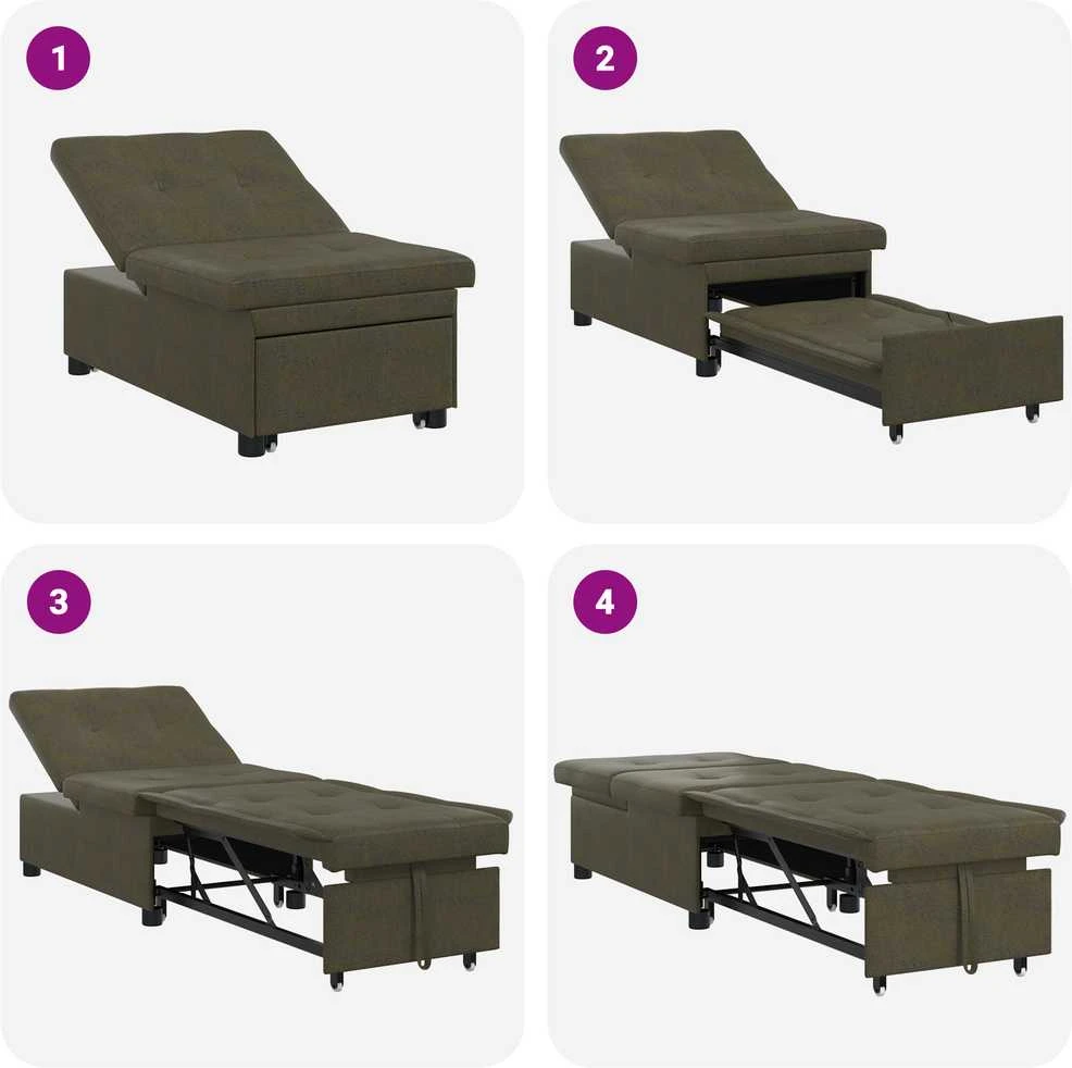 Sofa lova Tamsiai pilka 194 x 67 x 82 cm Huahua audinys