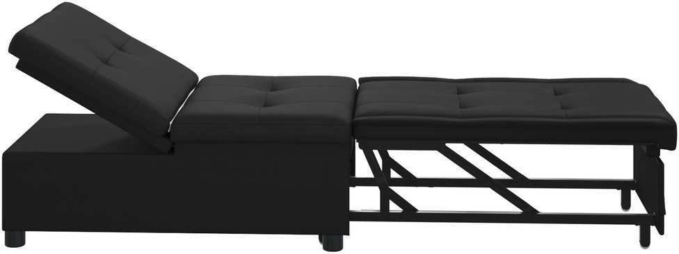 Ištraukiama sofa-lova Juodas 194 x 67 x 82 cm Mikropluoštas