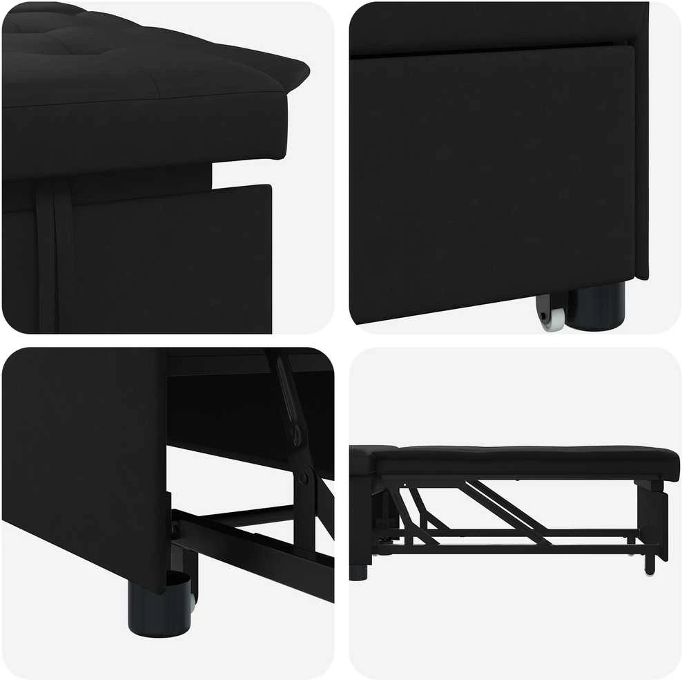Ištraukiama sofa-lova Juodas 194 x 67 x 82 cm Mikropluoštas