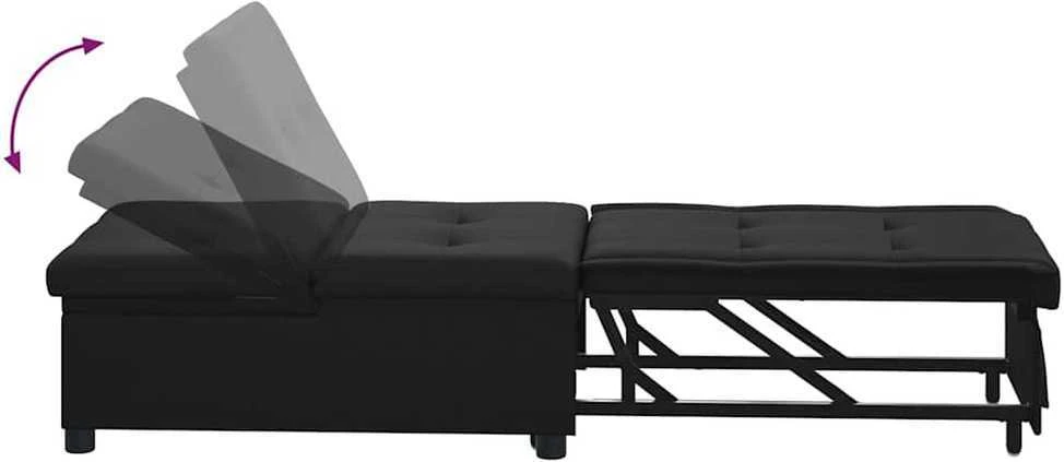 Ištraukiama sofa-lova Juodas 194 x 67 x 82 cm Mikropluoštas