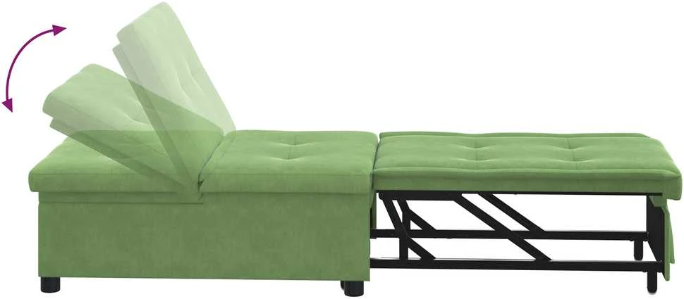 Sofa lova Šviesiai žalia 194 x 67 x 82 cm Aksomas