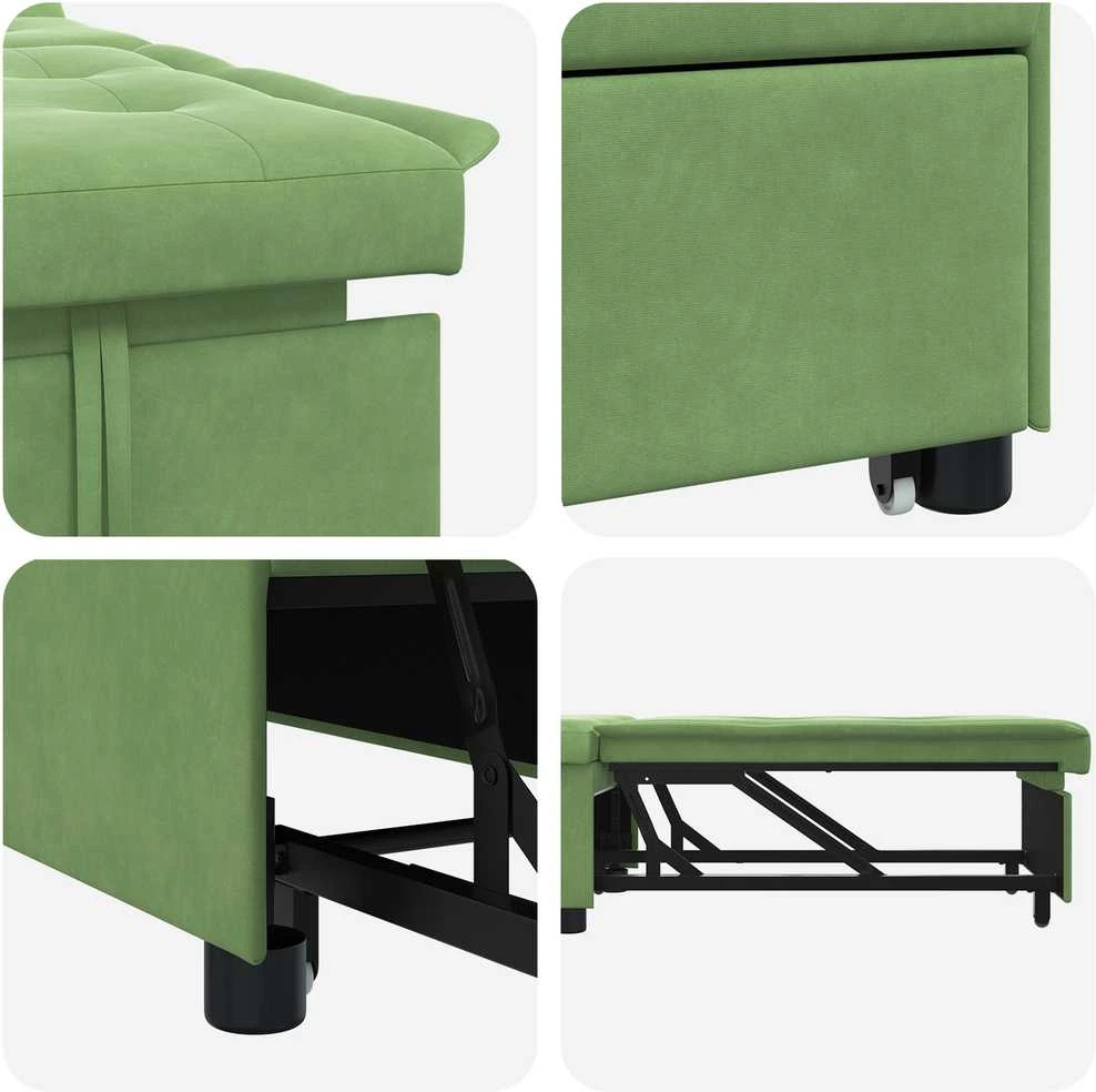 Sofa lova Šviesiai žalia 194 x 67 x 82 cm Aksomas