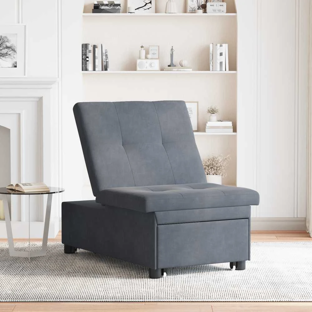 Sofa lova Tamsiai pilka 194 x 67 x 82 cm Aksomas