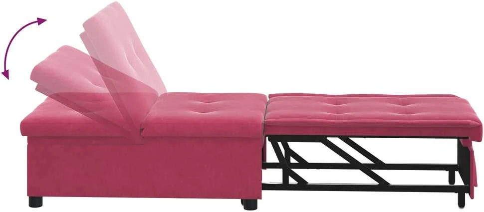 Sofa lova Vyno raudona 194 x 67 x 82 cm Aksomas