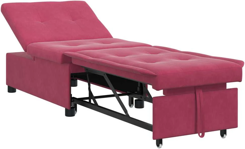 Sofa lova Vyno raudona 194 x 67 x 82 cm Aksomas