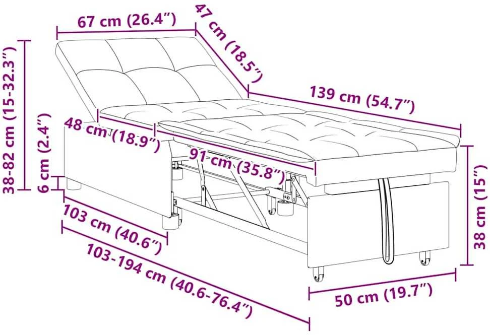 Ištraukiama sofa-lova Mėlyna 194 x 50 x 82 cm audinys