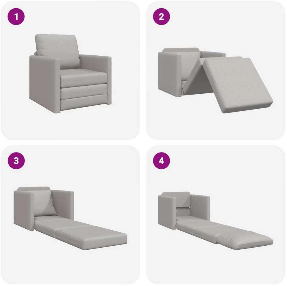 Sofa lova Debesų pilka 74 x 77 x 81 cm audinys