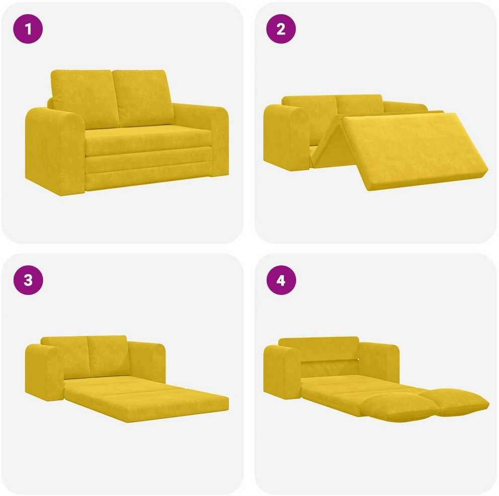 Sofa lova Geltona 148 x 71 x 83 cm Aksomas