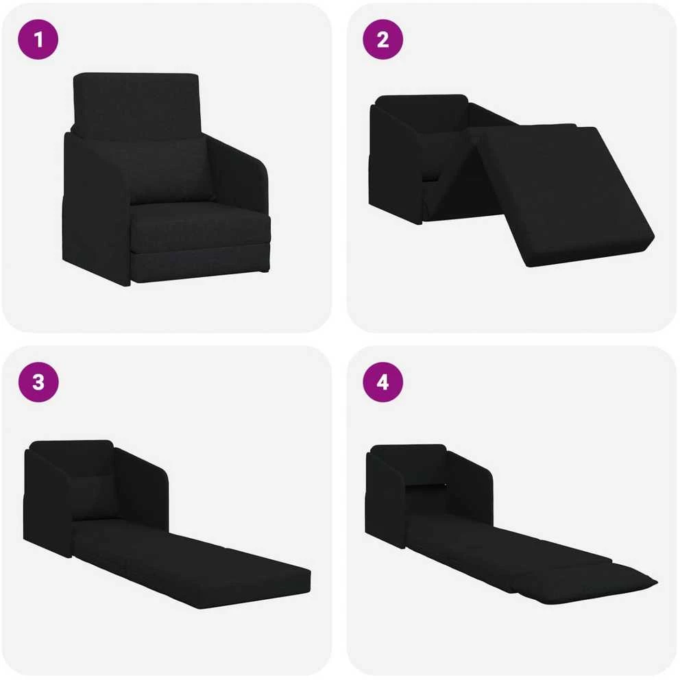 Sofa lova Juoda 65 x 80 x 83 cm audinys