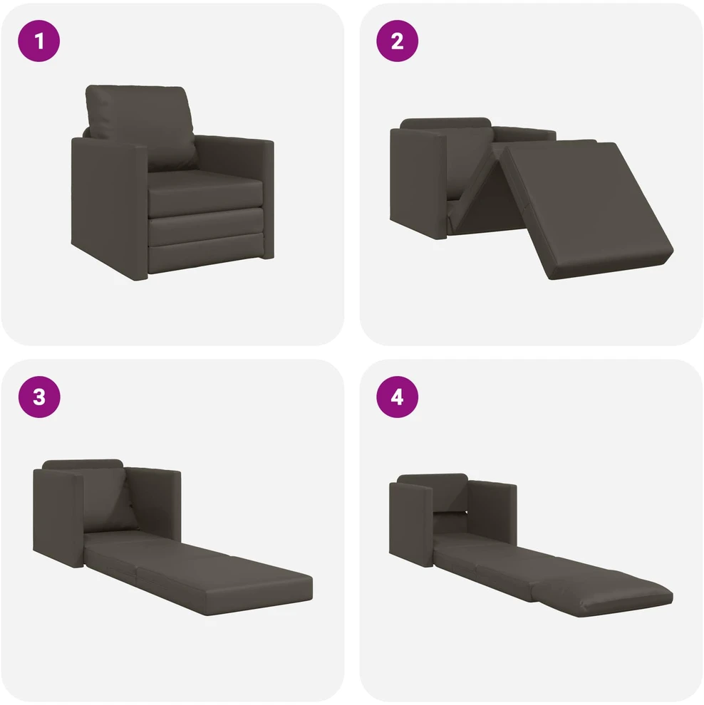 Sofa lova 60cm Pilka Dirbtinė Oda