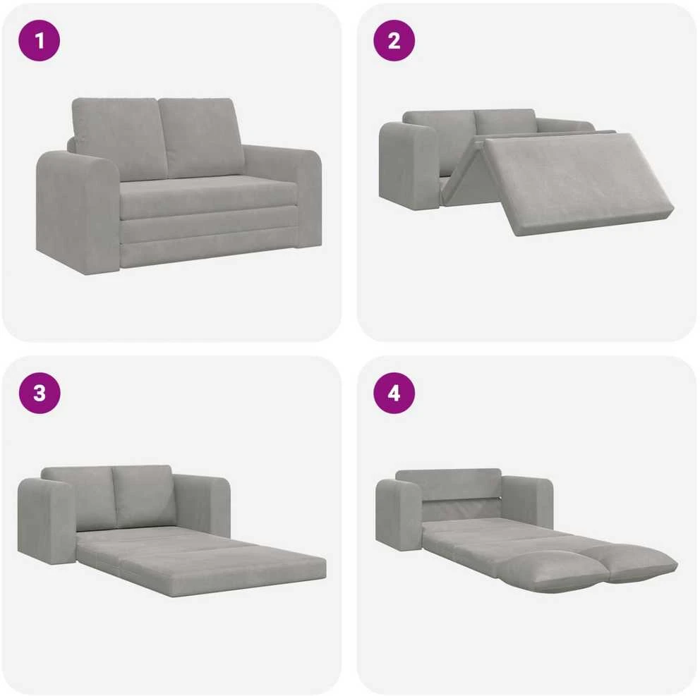Sofa lova Šviesiai pilka 148 x 71 x 83 cm Aksomas