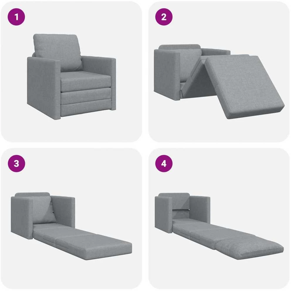 Sofa lova 60cm Šviesiai pilka audinys