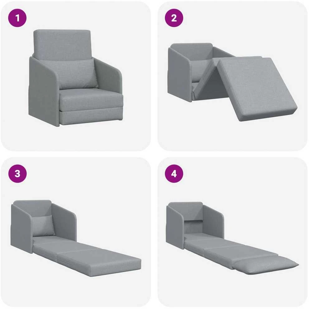 Sofa lova Šviesiai pilka 65 x 80 x 83 cm audinys