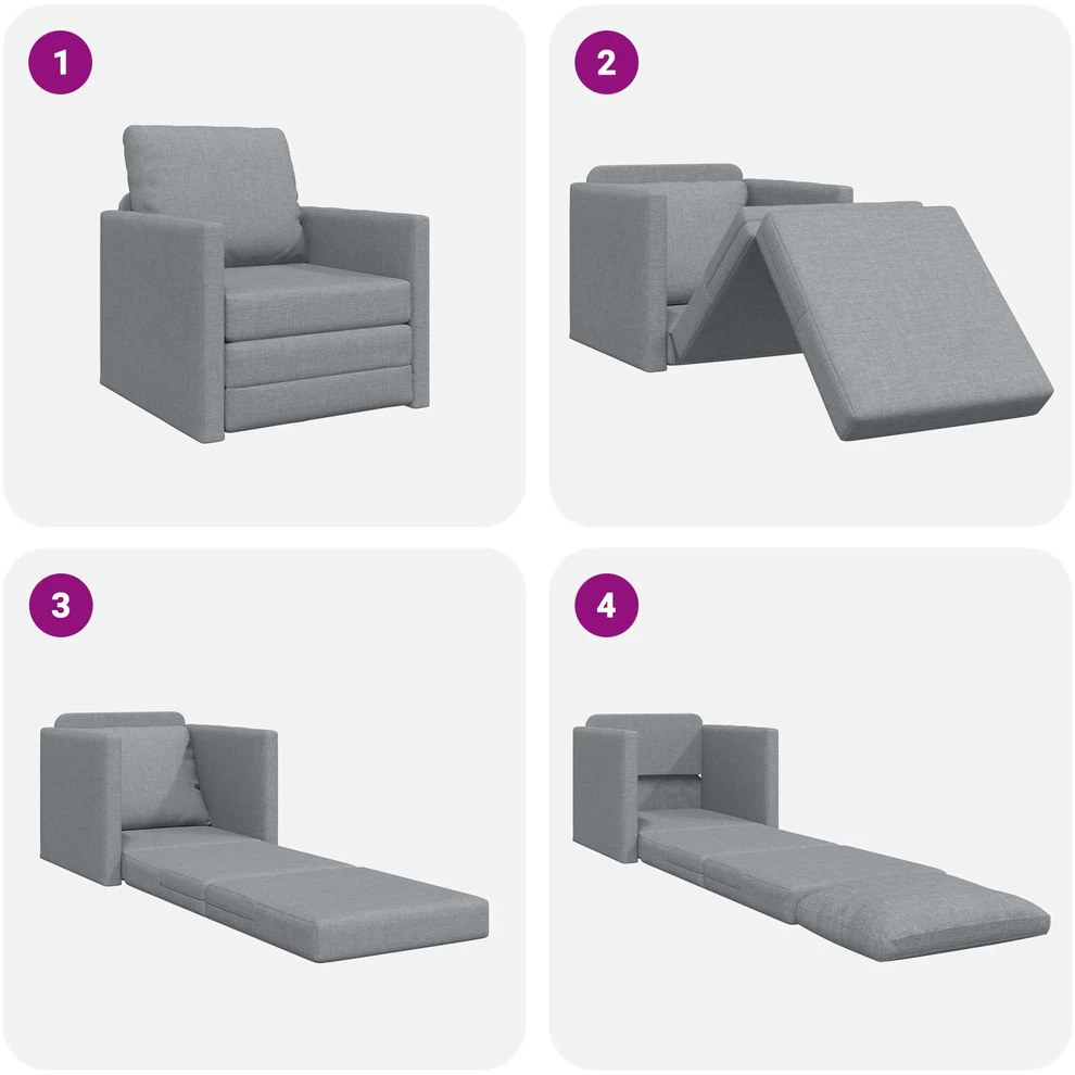 Sofa lova 60cm Šviesiai pilka audinys