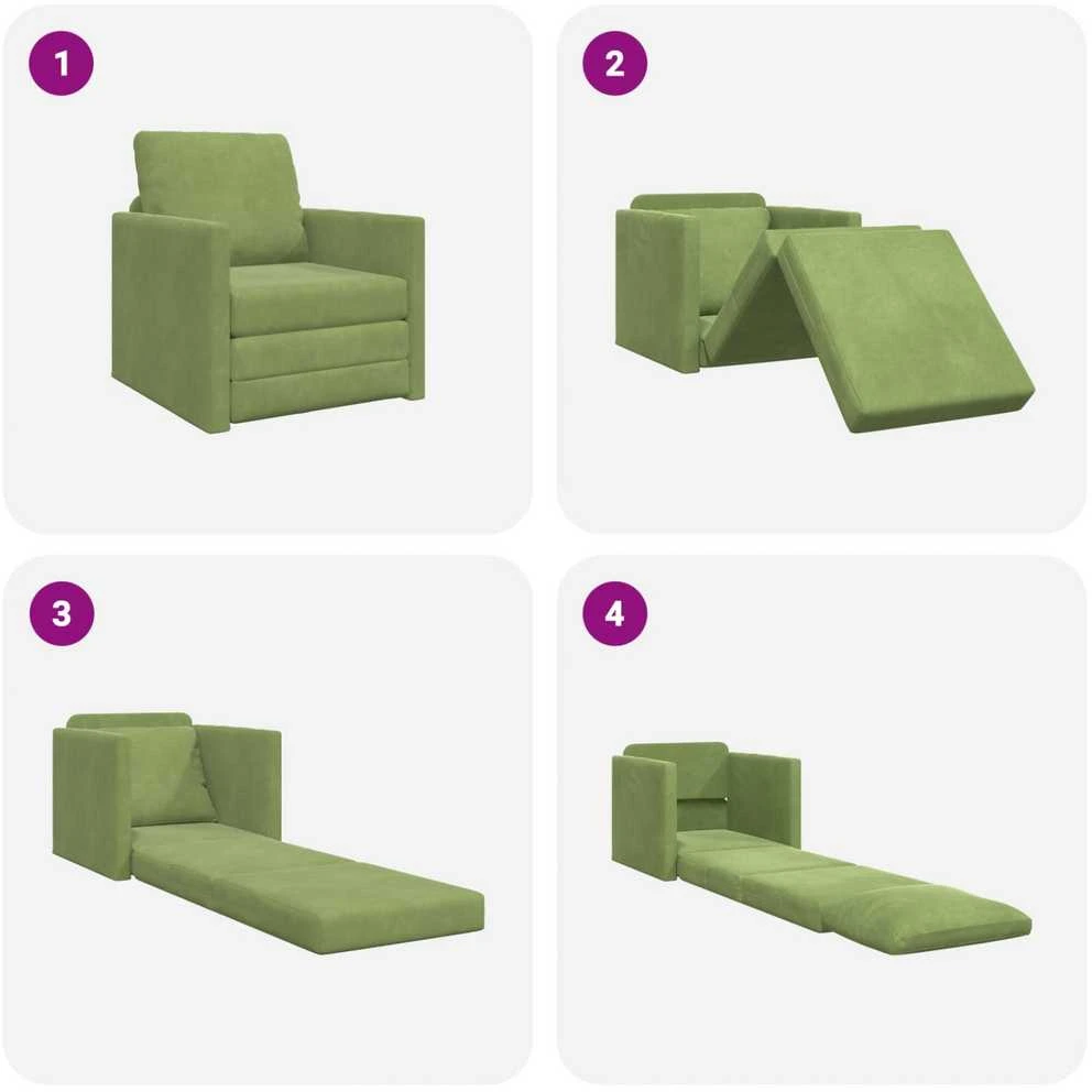 Sofa lova Šviesiai žalia 74 x 77 x 81 cm Aksomas