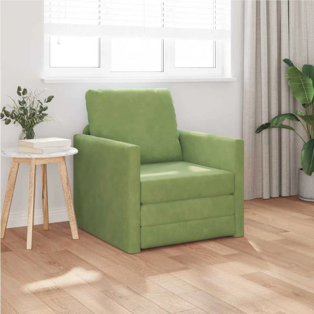 Sofa lova Šviesiai žalia 74 x 77 x 81 cm Aksomas