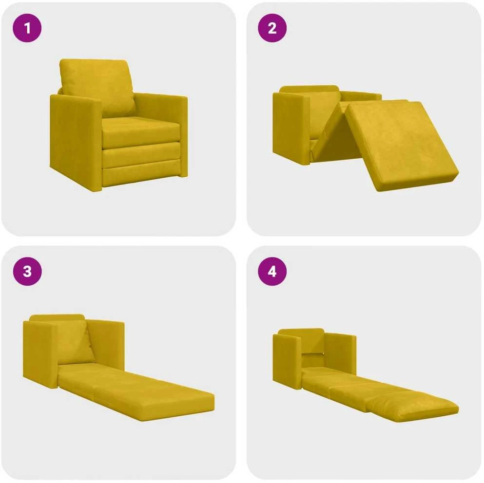 Sofa lova Tamsiai geltona 74 x 77 x 81 cm Aksomas