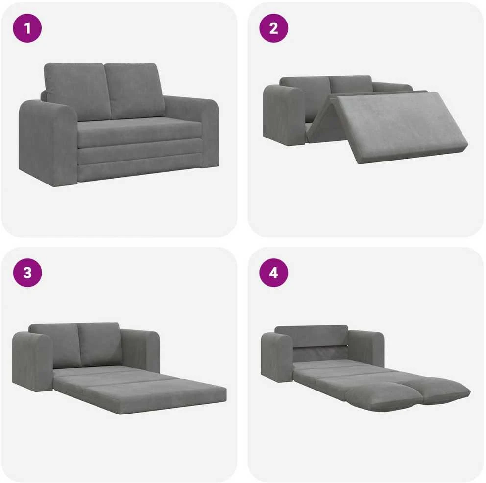 Sofa lova Tamsiai pilka 148 x 71 x 83 cm Aksomas
