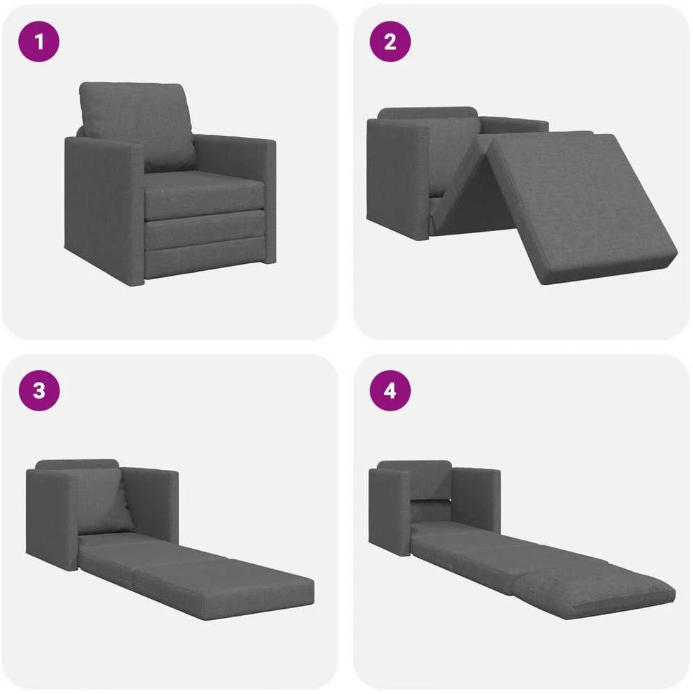 Sofa lova 60cm Tamsiai pilka audinys
